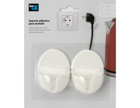 SOPORTE ADHESIVO PARA ENCHUFE BLANCO SAINT GENIS