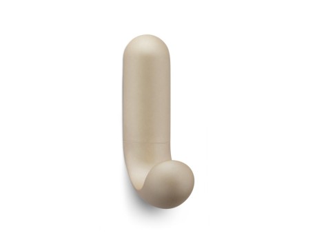COLGADOR ADHESIVO INDIVIDUAL BEIGE SATINADO BAÑO
