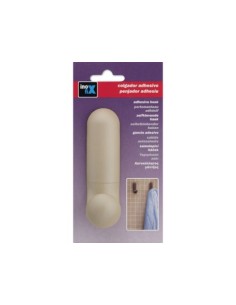 COLGADOR ADHESIVO INDIVIDUAL BEIGE SATINADO BAÑO 2