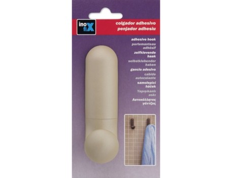 COLGADOR ADHESIVO INDIVIDUAL BEIGE SATINADO BAÑO