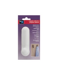 COLGADOR ADHESIVO FORMA J BLANCO PARA BAÑO 2