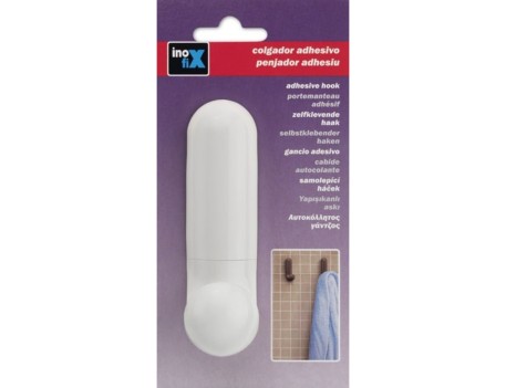 COLGADOR ADHESIVO FORMA J BLANCO PARA BAÑO