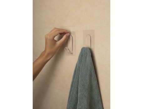 COLGADOR ADHERENTE REUTILIZABLE TRANSPARENTE J