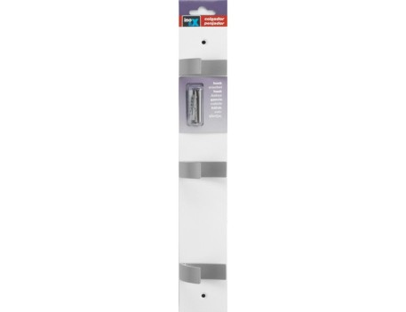 COLGADOR MADERA HAYA MACIZA 3 GANCHOS BLANCO