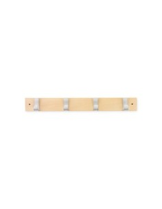 COLGADOR MADERA HAYA MACIZA 4 GANCHOS NATURAL