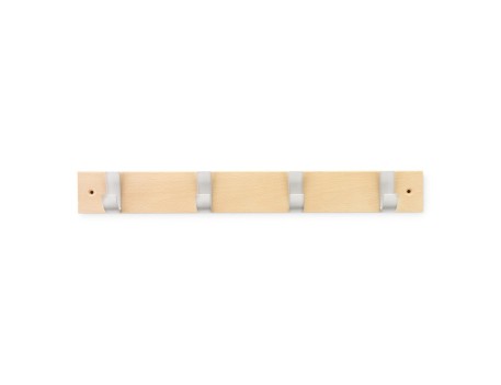 COLGADOR MADERA HAYA MACIZA 4 GANCHOS NATURAL