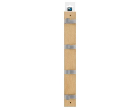 COLGADOR MADERA HAYA MACIZA 4 GANCHOS NATURAL