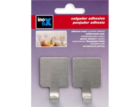 COLGADOR ADHESIVO ACERO INOXIDABLE 2 UNID
