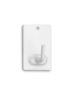 GANCHO ADHESIVO BLANCO 2 UNIDADES ACERO INOX