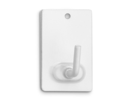 GANCHO ADHESIVO BLANCO 2 UNIDADES ACERO INOX