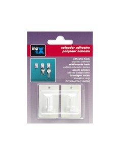 GANCHO ADHESIVO BLANCO 2 UNIDADES ACERO INOX 2
