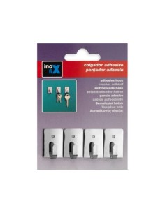 GANCHO ADHESIVO ACERO INOXIDABLE 4 UNIDADES 2