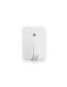 GANCHO ADHESIVO BLANCO 4 UNIDADES ACERO INOX