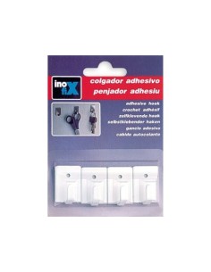 GANCHO ADHESIVO BLANCO 4 UNIDADES ACERO INOX 2