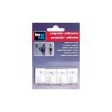 GANCHO ADHESIVO BLANCO 4 UNIDADES ACERO INOX