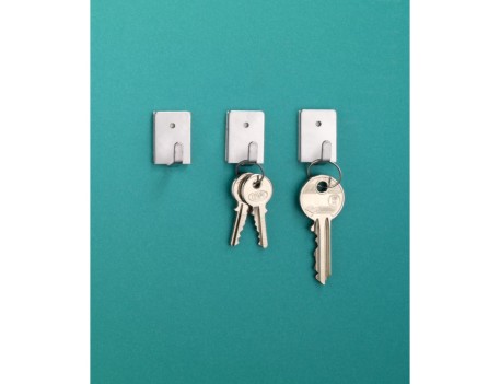 GANCHO ADHESIVO BLANCO 4 UNIDADES ACERO INOX