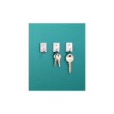 GANCHO ADHESIVO BLANCO 4 UNIDADES ACERO INOX