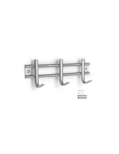 COLGADOR PARED ACERO INOXIDABLE 3 GANCHOS