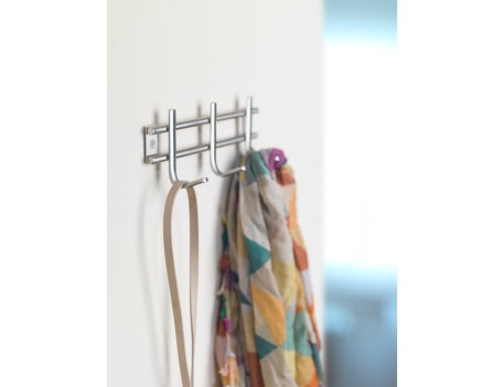 COLGADOR PARED ACERO INOXIDABLE 3 GANCHOS