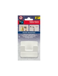 COLGADOR ADHESIVO RAMA DOBLE BLANCO BAÑO 2