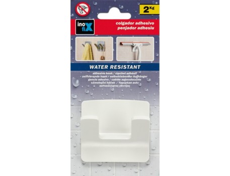 COLGADOR ADHESIVO RAMA DOBLE BLANCO BAÑO