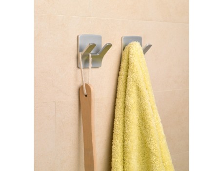 COLGADOR ADHESIVO RAMA DOBLE BLANCO BAÑO