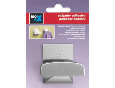 COLGADOR ADHESIVO CROMO MATE ACERO INOXIDABLE