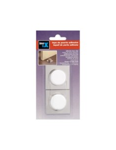 TOPE ADHESIVO PUERTA BASE ACERO BLANCO 2