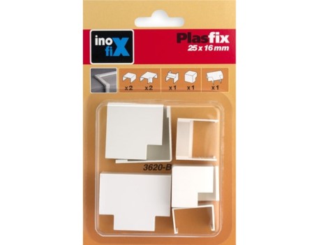 BLISTER 7 ACCESORIOS CANALETA 25X16MM BLANCO