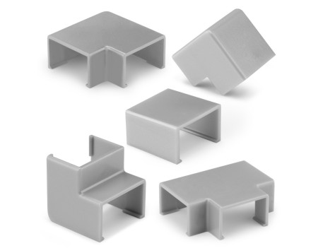 BLISTER 7 ACCESORIOS CANALETA 16X10MM GRIS METÁLICO