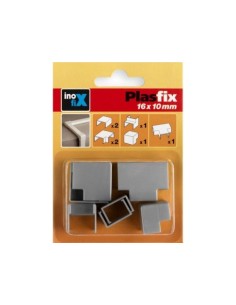 BLISTER 7 ACCESORIOS CANALETA 16X10MM GRIS METÁLICO 2