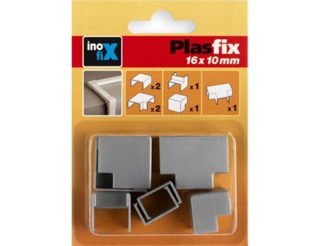 BLISTER 7 ACCESORIOS CANALETA 16X10MM GRIS METÁLICO
