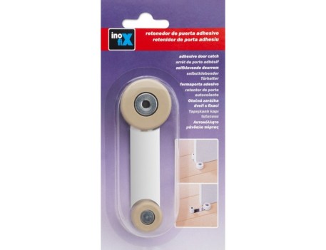 TOPE RETENEDOR GIRATORIO METÁLICO BEIGE ADHESIVO