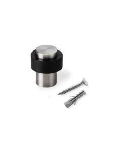 TOPE PUERTA ALTO ACERO INOX CON AMORTIGUADOR CAUCHO