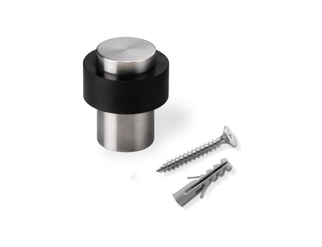 TOPE PUERTA ALTO ACERO INOX CON AMORTIGUADOR CAUCHO
