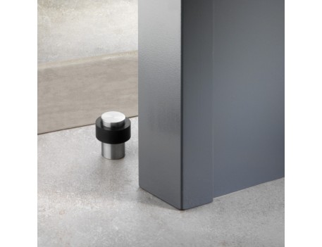 TOPE PUERTA ALTO ACERO INOX CON AMORTIGUADOR CAUCHO