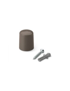 TOPE PUERTA CON TORNILLO MARRÓN PACK 2 UDS