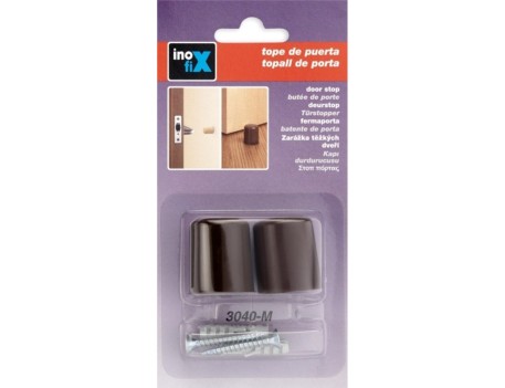 TOPE PUERTA CON TORNILLO MARRÓN PACK 2 UDS