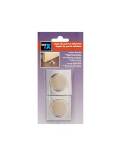 TOPE PUERTA ADHESIVO BEIGE BASE METÁLICA 2 UDS 2