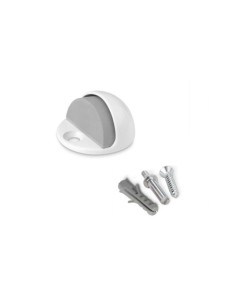 TOPE PUERTA METÁLICO BLANCO CON TORNILLO