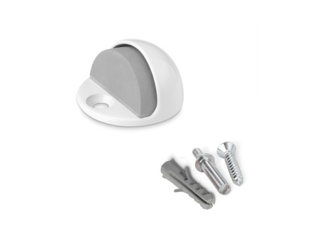 TOPE PUERTA METÁLICO BLANCO CON TORNILLO