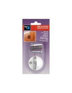 TOPE PUERTA METÁLICO BLANCO CON TORNILLO 2