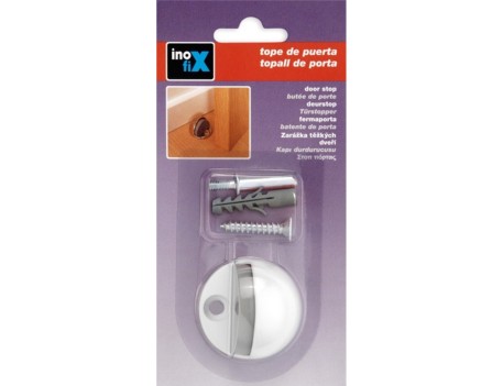 TOPE PUERTA METÁLICO BLANCO CON TORNILLO