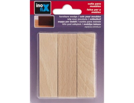 CUÑAS DE MADERA DE HAYA NATURAL BLISTER 3 UNIDADES
