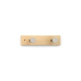 COLGADOR PARED MADERA HAYA 2 POMOS NATURAL