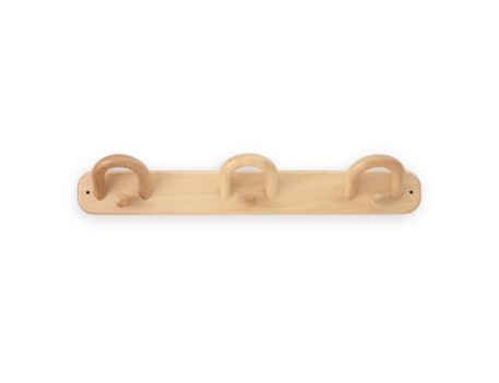 COLGADOR PARED MADERA HAYA 3 GANCHOS DOBLES