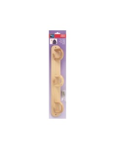 COLGADOR PARED MADERA HAYA 3 GANCHOS DOBLES 2