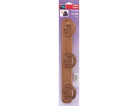 COLGADOR PARED MADERA SAPELLY 3 GANCHOS