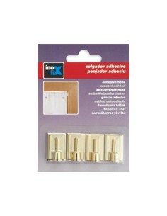 COLGADOR ADHESIVO DORADO PORTAVISILLOS 4 UD 2