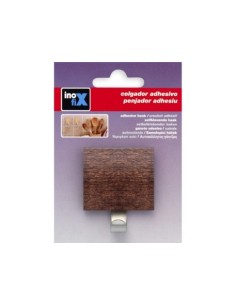 COLGADOR ADHESIVO WENGUE ACERO INOXIDABLE 2